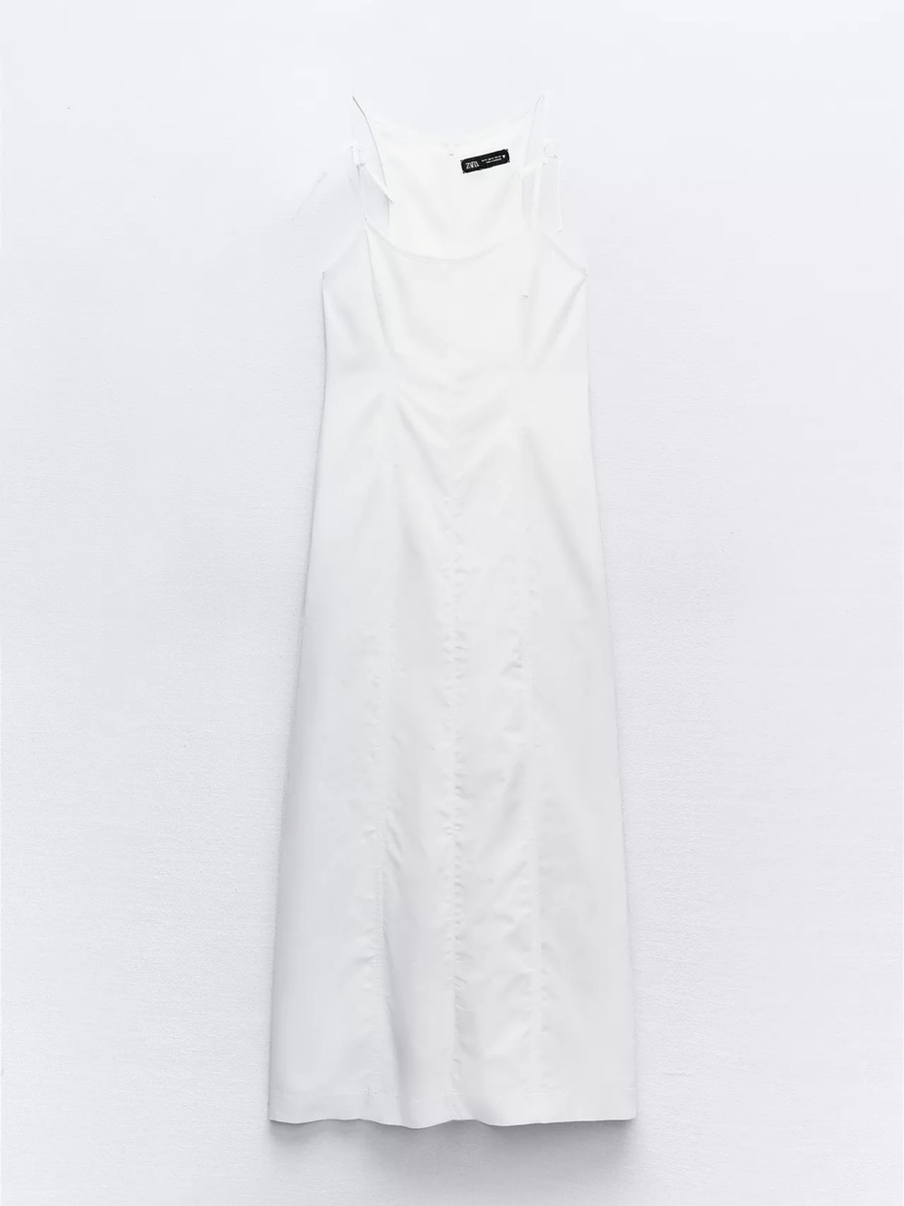 Zara White Slip Maxi Dress with Delicate Straps